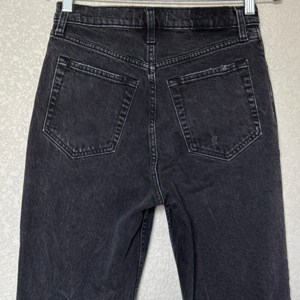 Abercrombie and Fitch Womens 90’s Straight Ultra High Rise Black Destroy Sz 28/6 - Picture 5 of 9